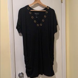 Black top with Brass eyelets